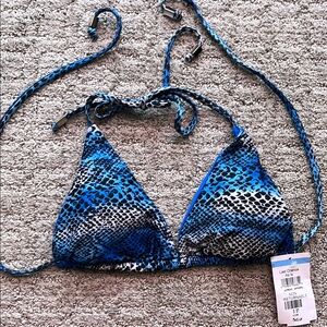 Blue Snake Print Bikini Top NWT